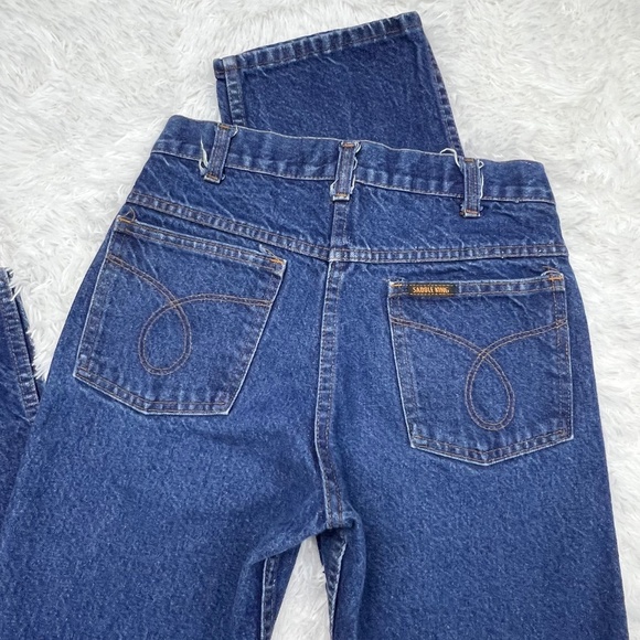 VINTAGE |•SADDLE KING•| Dark Wash Straight Leg Vintage Blue Jeans - Picture 9 of 14